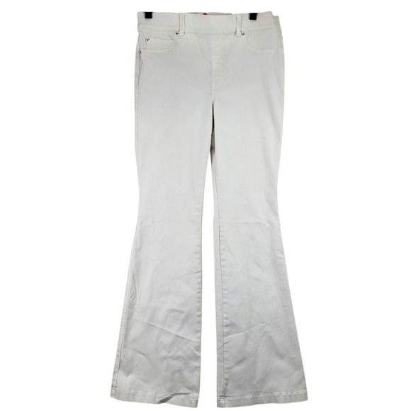 SPANX Denim - Spanx Flare Jeans Women Large White High Rise Stretch Shaping Bohemian